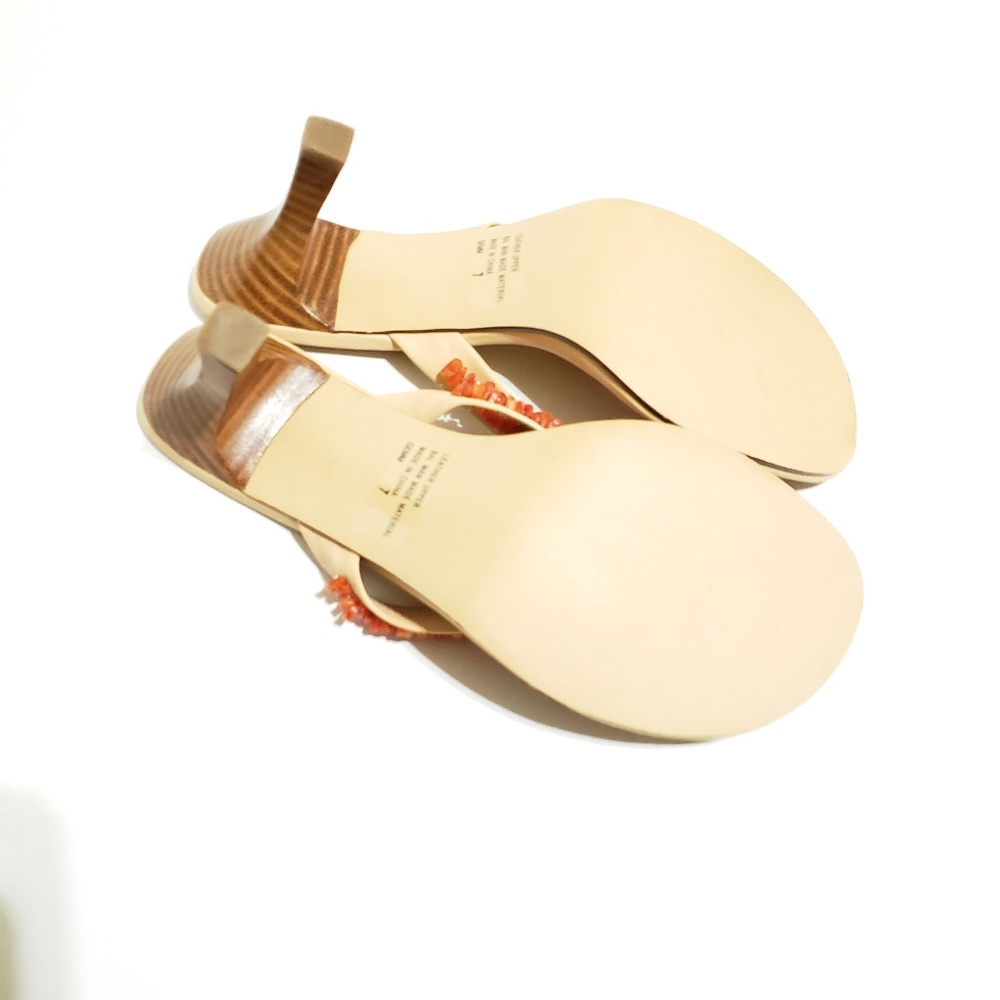 3/$25 Steve Madden Leather Gemm Coral Heel Sandals - Picture 3 of 3